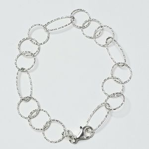 Mark Wasserman Samara Sterling Silver Diamond- Cut Round Open Link Bracelet